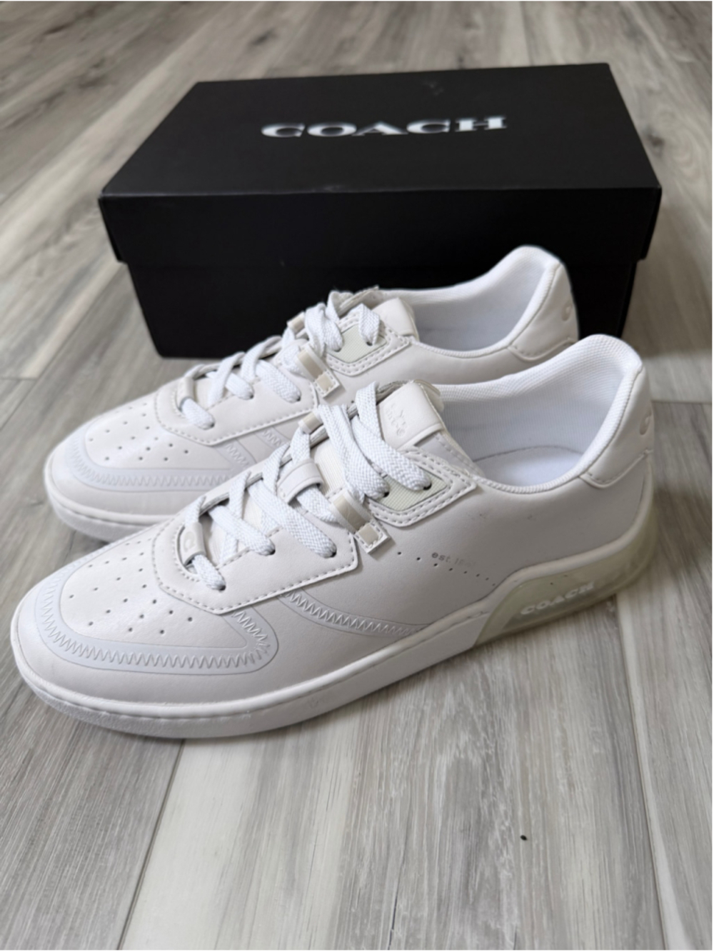 Coach CitySole Court C1257 Optic White Leather Sneakers Men’s 8D New Box